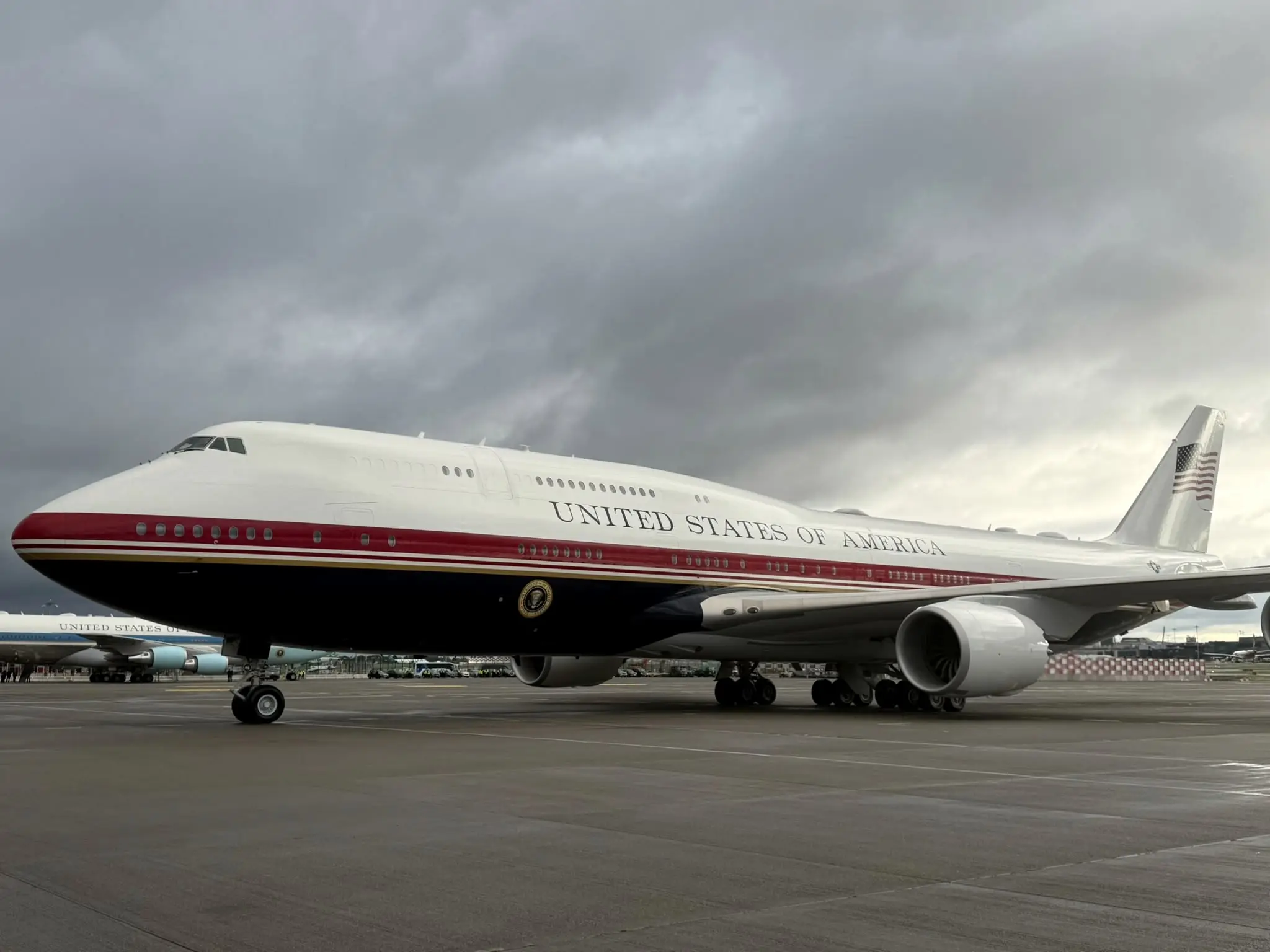 The US Presidential aircraft on the apron at Dublin Airport